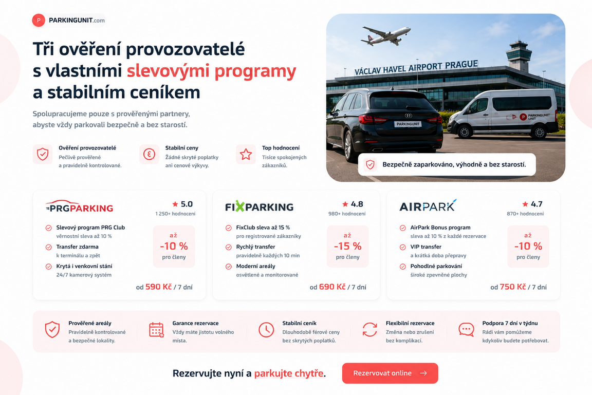 Tři ověření provozovatelé s vlastními slevovými programy a stabilním ceníkem.